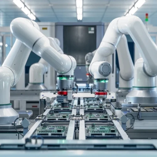 Fully,Automated,Modern,Pcb,Assembly,Line,Equipped,With,Advanced,High